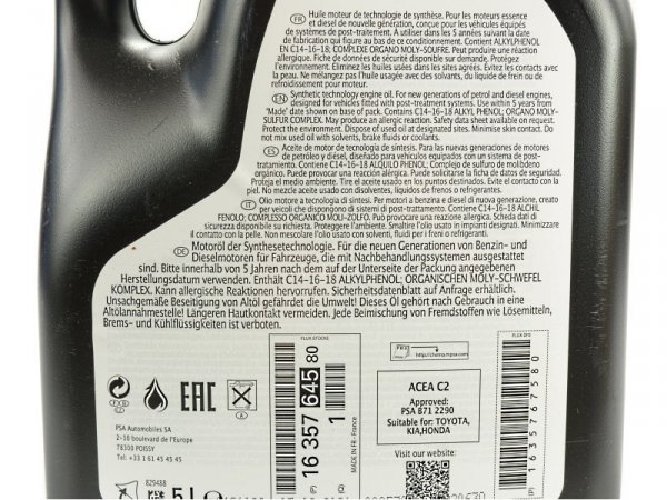 OLEJ EUROREPAR PREMIUM C2 5W30 5L PSA B71 2290