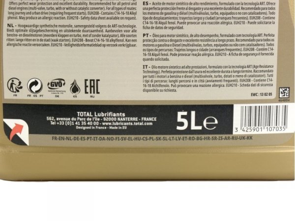 OLEJ TOTAL QUARTZ 9000 ENERGY 5W40 5L SN/CF A3/B4