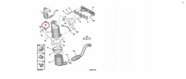 RURKA CZUJNIKA FILTRA FAP DPF 1.6 HDI PEUGEOT OE