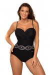 Jednoczęściowy strój kąpielowy Kostium kąpielowy Model Urszula M-688 Black - Marko