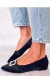 Baleriny eleganckie z kamieniami LORELLA BLACK - Inello
