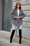 Marynarka Model Meghan SZA ZAK0007 Grey - Roco Fashion
