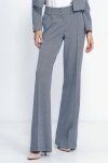 Spodnie wide leg w granatową jodełkę SD82 Navy - Nife