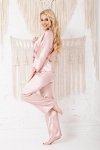 Piżama Komplet Model Perai satyna Pink - Kalimo