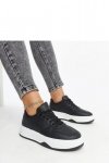 Czarne sneakersy na grubszej podeszwie Rafida - Solea