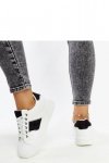 Biało-czarne sneakersy na grubszej podeszwie Finestra - Solea