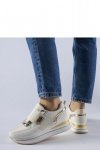 Beżowe wsuwane sneakersy na platformie Sages - Solea
