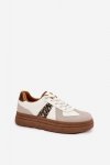 Buty Sportowe Model Lincidi 7590 Beige Panterka - Step in style