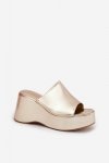 Sandał Klapki Model Kisoffi 8338-305 Gold - Step in style