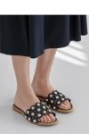 Sandał Klapki Model Kwiatowy Eden GQ8-057 Black - Inello