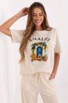 Tshirt Damski Model MI-TS-M3221G.75 Beige - Italy Moda