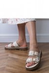 Sandał Klapki Model Liluna DFY-9 Beige - PRIMO