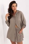Koszula Damska Model MO-KS-9368.98 Dark Beige - Italy Moda