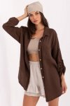 Koszula Damska Model MO-KS-9368.98 Dark Brown - Italy Moda