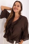 Koszula Damska Model MI-KS-92224.95 Dark Brown - Italy Moda