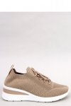 Buty sportowe na koturnie LEAKES KHAKI - Inello