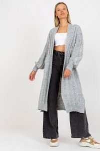 Sweter Kardigan Model LC-SW-8032.34P Grey - Rue Paris
