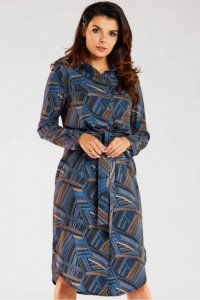 Sukienka Model A465 Navy/Brown Pattern - awama