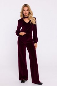 Spodnie Damskie Model MOE830 Bordo - Moe