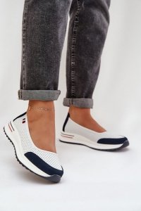 Baleriny Model Nelviera 24PB18-7815 White/Navy - Step in style