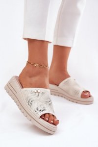 Sandał Klapki Model Vinceza 41477 Beige - Step in style