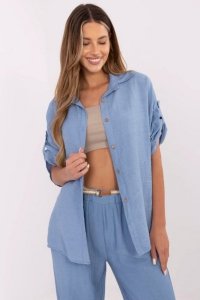 Koszula Damska Model MI-KS-6537.74P Blue - Italy Moda
