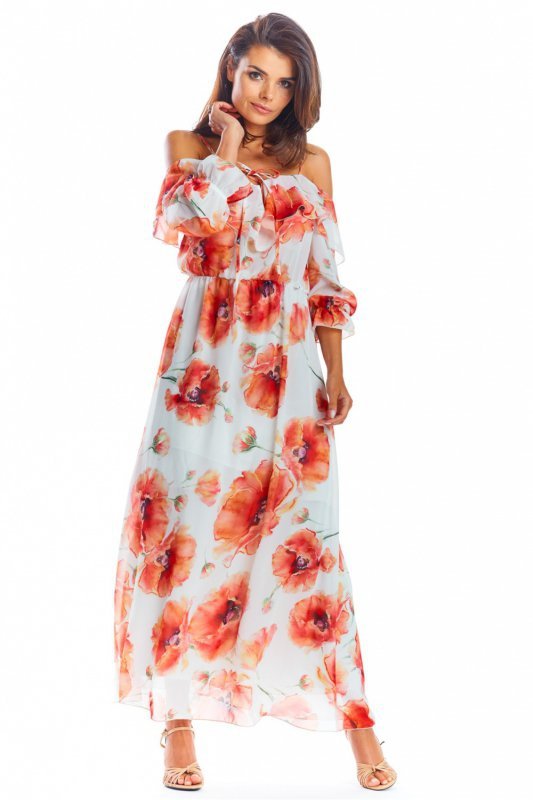 Sukienka Model A311 Red Flowers - awama