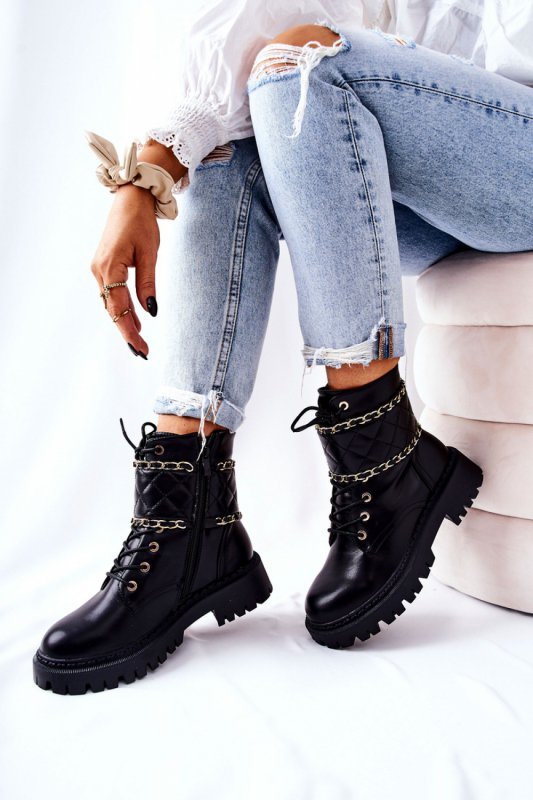 Botki workery Model Caleanor H21-71 BLK Black - Step in style