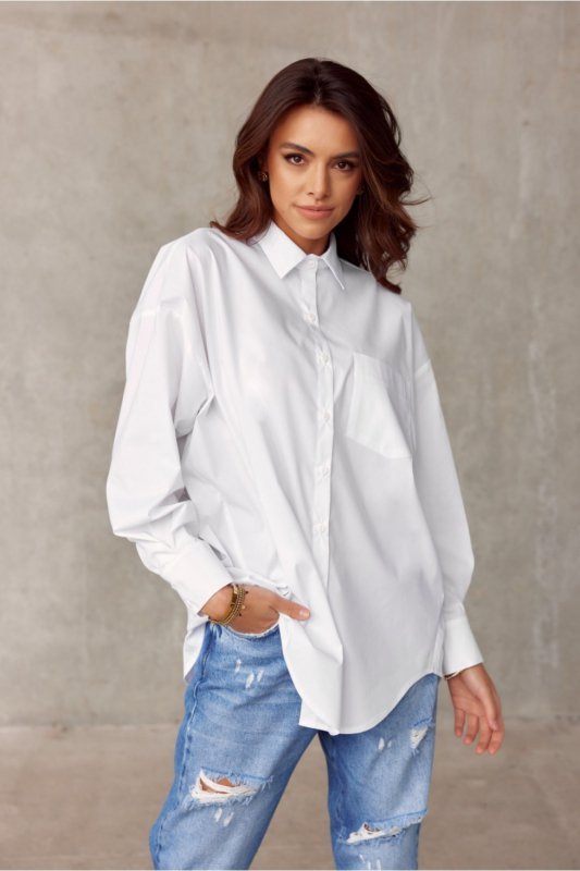 Koszula Damska Model EKR BLU0155 Ecru - Roco Fashion