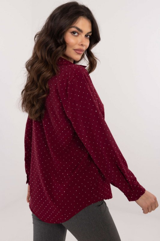 Koszula Damska Model DHJ-KS-19760.49P Bordo - Italy Moda