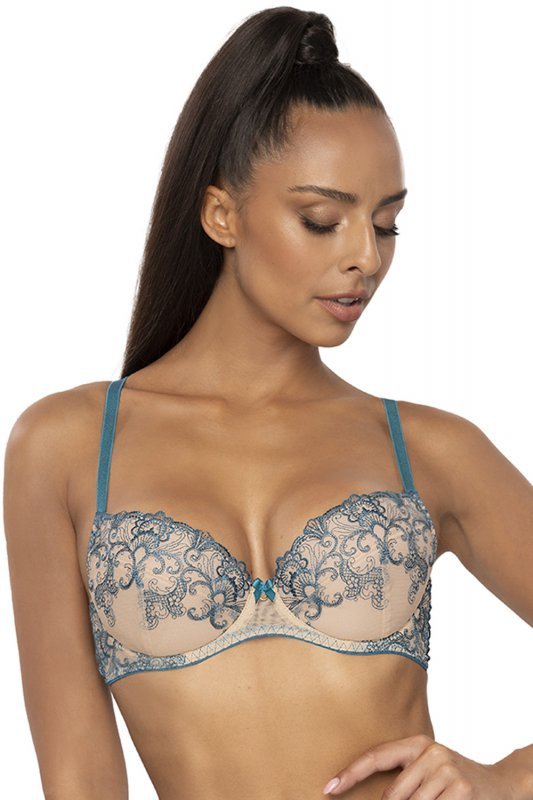 Biustonosz push up Biustonosz Push-up Model Maureen M-3808/11  Beige/Turkus - Mat