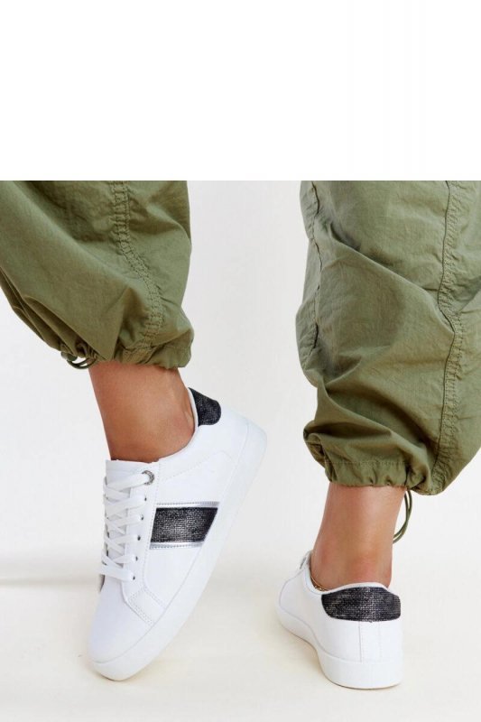 Biało-czarne sneakersy z ozdobnym paskiem Grada - Solea