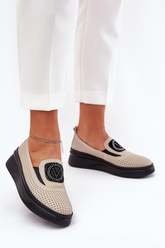 Mokasyny Model Vinceza 79522 Beige - Step in style