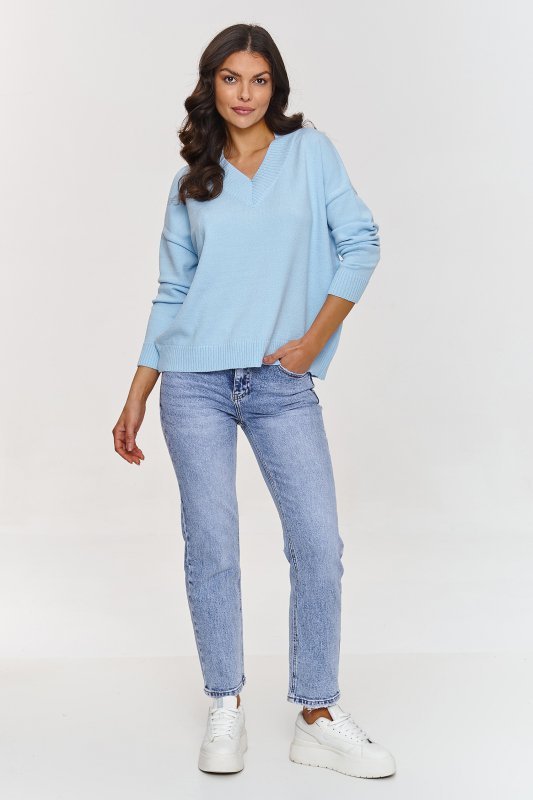 Sweter Damski Model S158 Błękit - Makadamia