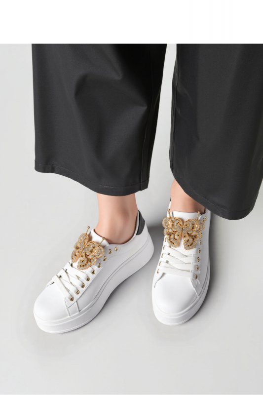 Damskie Sneakersy BUTTERFLY LUX ? White/Black - Inello