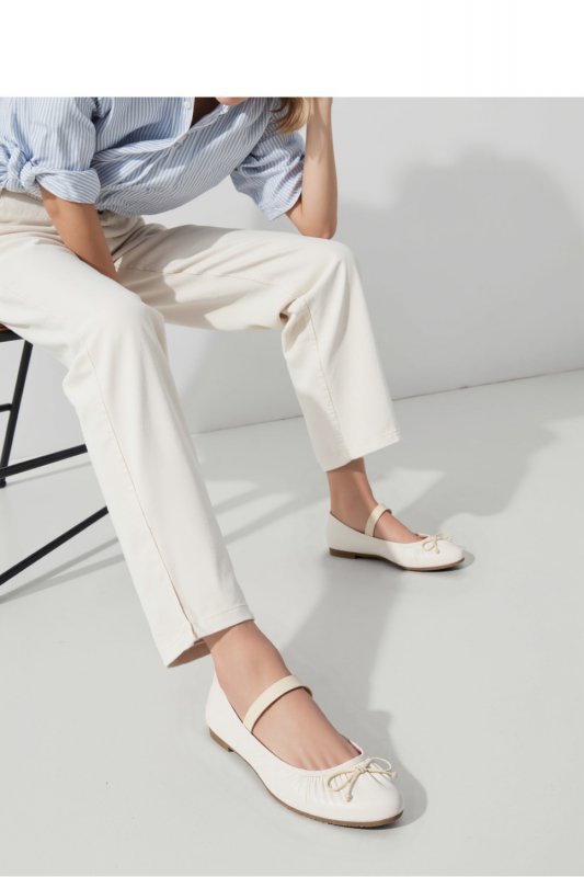 Damskie Baleriny VARENA ? White - Inello