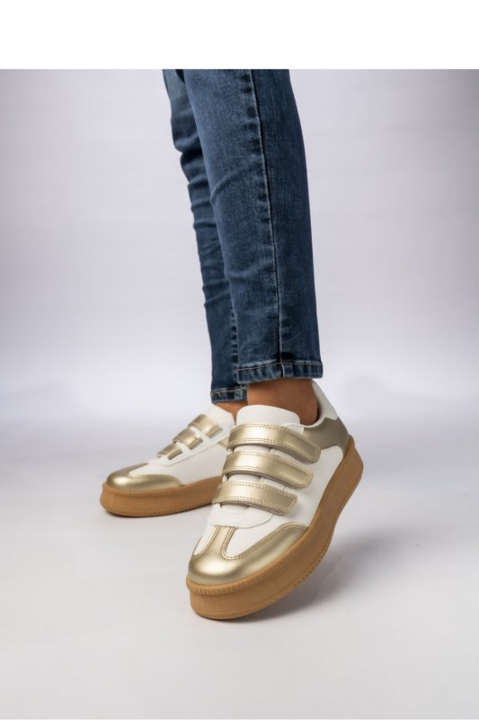 Damskie Sneakersy ? Złote AURORA GOLD - Inello