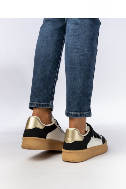 Damskie Sneakersy ? Czarne AURORA BLACK - Inello