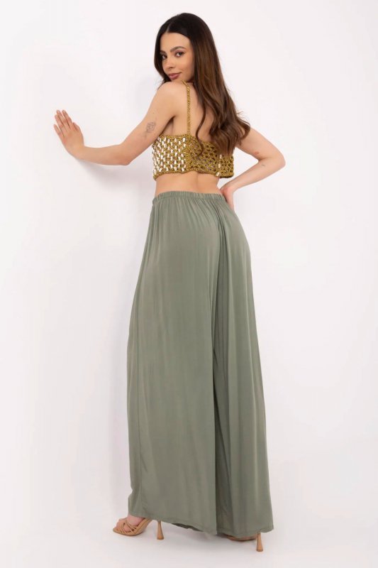 Spodnie Damskie Model MI-SP-25734.78 Khaki - Italy Moda
