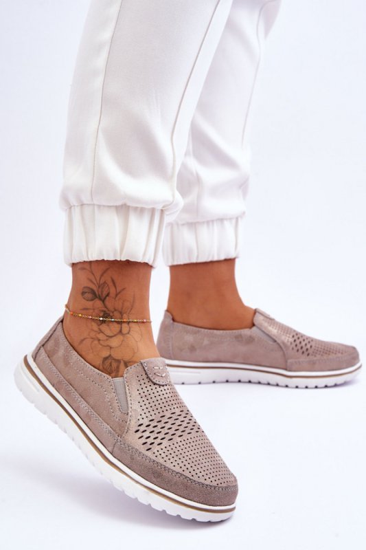 Półbuty Model Inez 20PB18-1653 Beige/Gold - Step in style