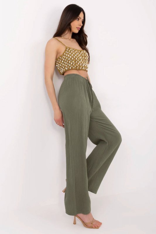 Spodnie Damskie Model TW-SP-BI-3204.70 Khaki - Och Bella