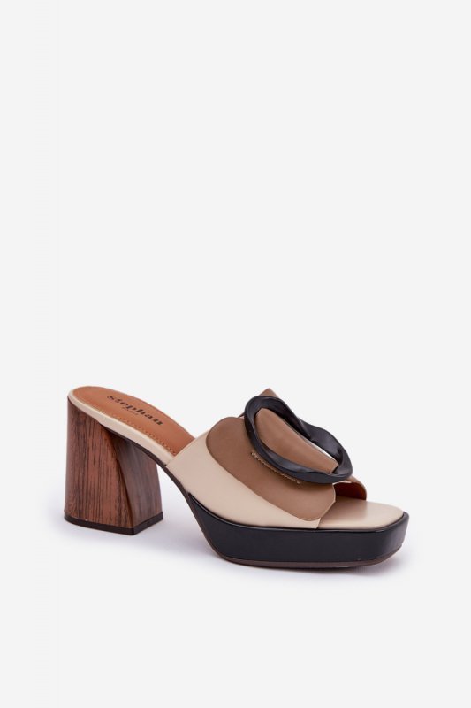 Sandał Klapki Model Amuria QQ-221 Dark Beige - Step in style