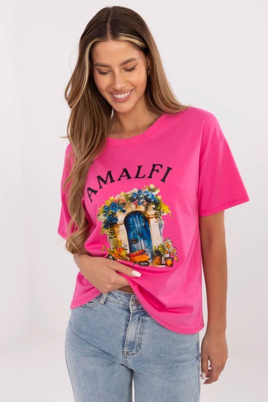 Tshirt Damski Model MI-TS-M3221G.75 Dark Pink - Italy Moda