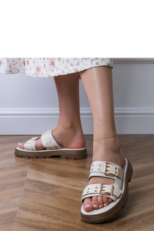 Sandał Klapki Model Liluna DFY-9 Beige - PRIMO