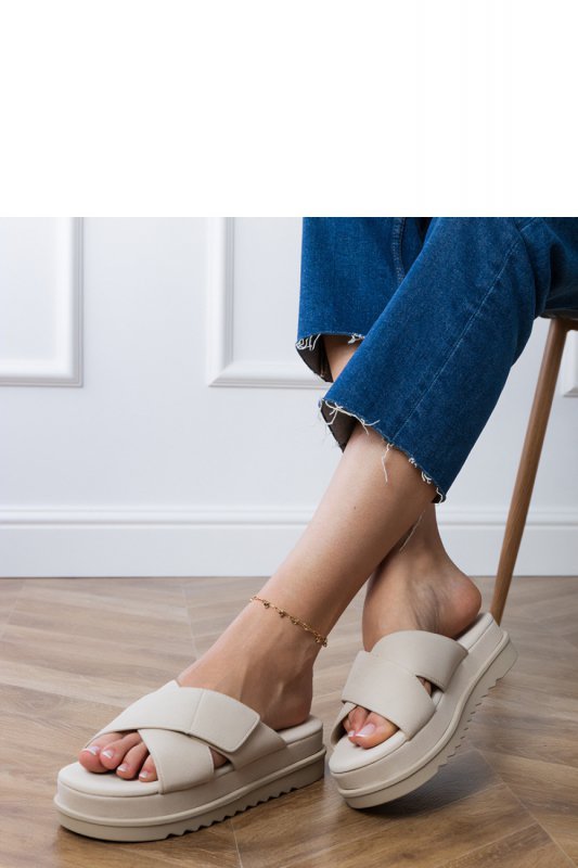 Sandał Klapki Model Juko PL365 Beige - PRIMO