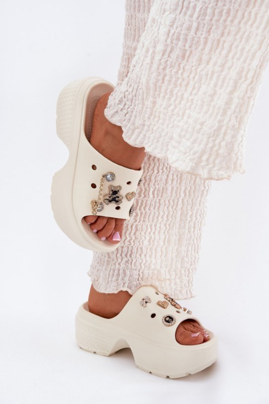 Sandał Klapki Model Ivoriel M567 Ecru - Step in style
