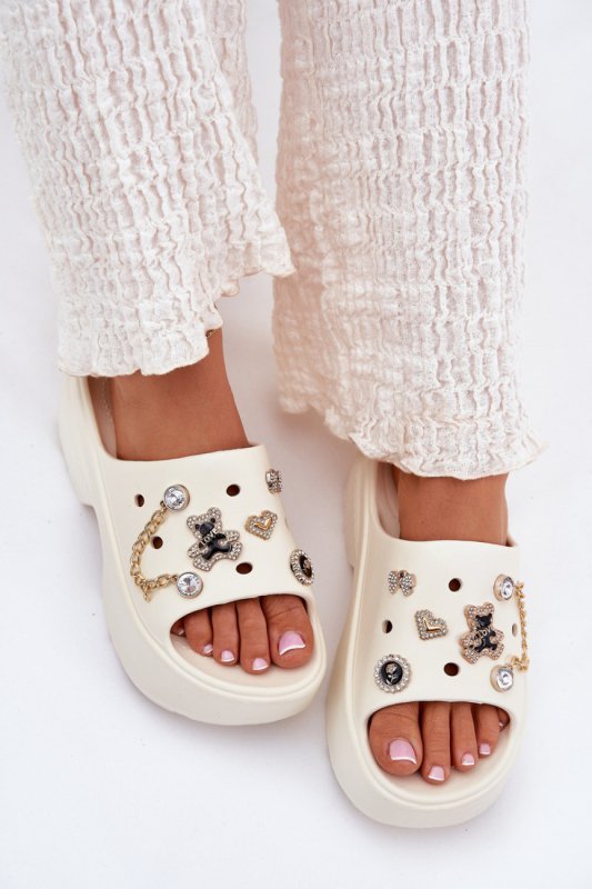 Sandał Klapki Model Ivoriel M567 Ecru - Step in style