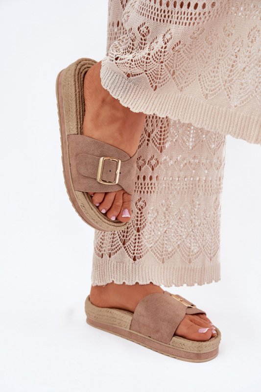 Sandał Klapki Model Selira LOLO27 Dark Beige - Step in style