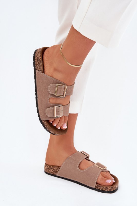 Sandał Klapki Model Lunera 7919 Khaki - Step in style
