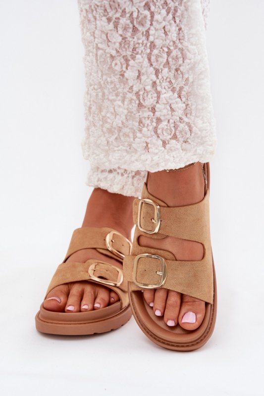 Sandał Klapki Model Verena 222-2 Camel - Step in style